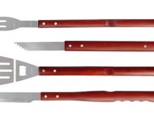 Conjunto para Churrasco 4 Peças Cabos Compridos